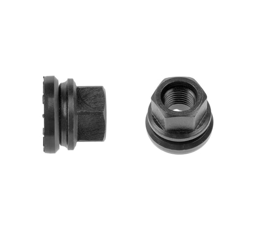 Lug Nut - 14x1.5mm - Swivel Flange, Black - 13/16" Hex