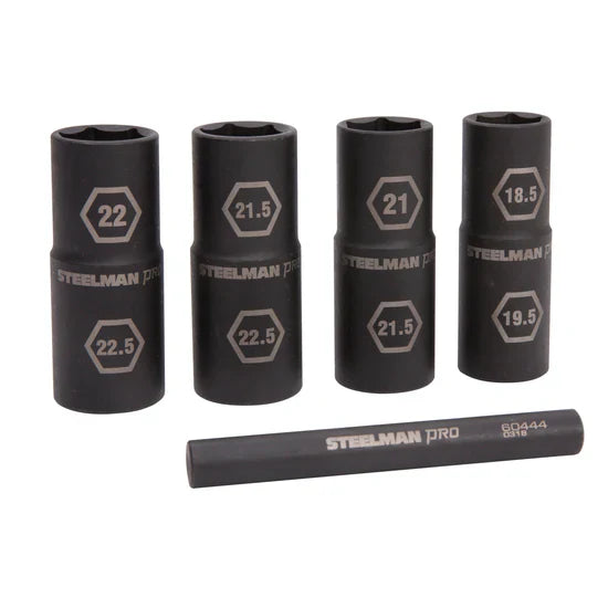 5-Piece 1/2-inch Drive 6-Point Impact Flip Socket and Knockout Bar Set